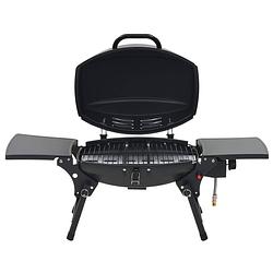 Foto van The living store draagbare bbq - gasbarbecue - stalen behuizing - zwart - 103x47x47cm - 4.2kw