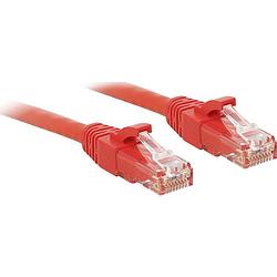 Foto van Lindy 48030 rj45 netwerkkabel, patchkabel cat 6 u/utp 30.00 cm rood snagless 1 stuk(s)