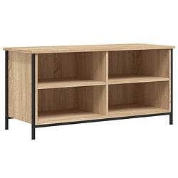 Foto van The living store tv-kast - sonoma eiken - 100 x 40 x 50 cm - duurzaam hout en ijzer