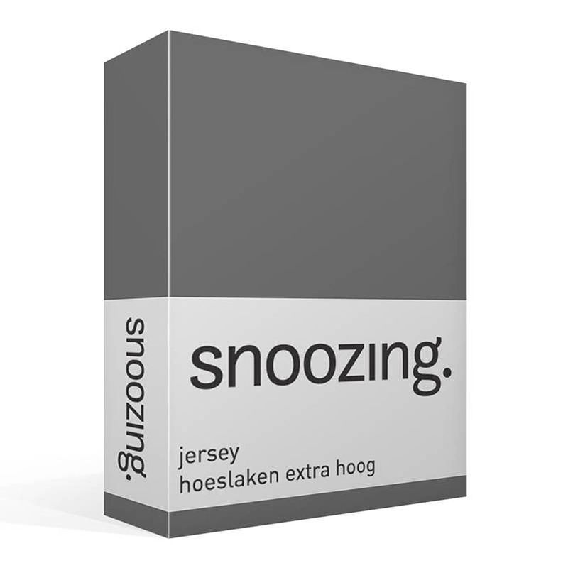 Foto van Snoozing - hoeslaken - extra hoog - jersey - 180x200 - antraciet