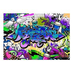 Foto van Artgeist graffiti violet theme vlies fotobehang 350x245cm 7-banen