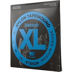 Foto van D'saddario etb92m nylon tapewound medium 50-105 snaren voor elektrische bas