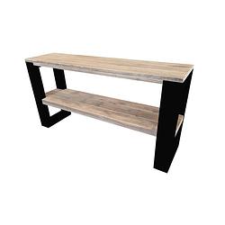 Foto van Wood4you - side table new orleans industrial wood - - zwart - eettafels 150 cm - bijzettafel