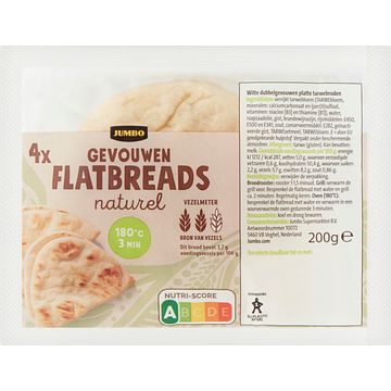 Foto van Jumbo gevouwen flatbreads naturel 4 stuks