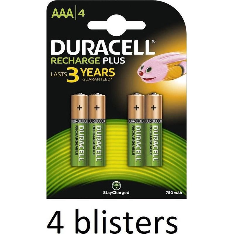 Foto van Duracell aaa oplaadbare batterijen - 750 mah - 16 stuks