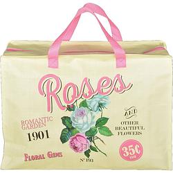 Foto van Esschert design shopper roses 24 liter pp/polyester beige