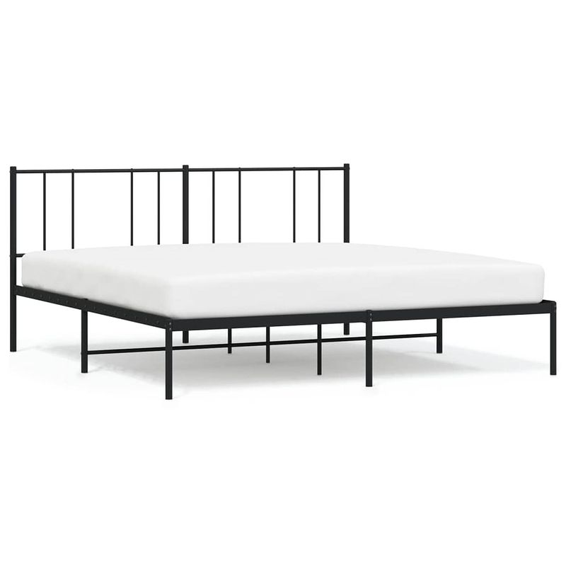 Foto van The living store bedframe - klassiek - metaal - 207x187x90 cm - zwart