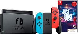 Foto van Nintendo switch rood/blauw + just dance 2023