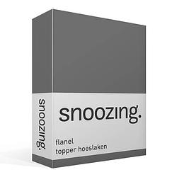 Foto van Snoozing - flanel - topper - hoeslaken - 160x200 cm - grijs