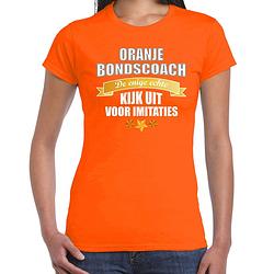 Foto van Oranje fan shirt / kleding holland de enige echte bondscoach ek/ wk voor dames s - feestshirts