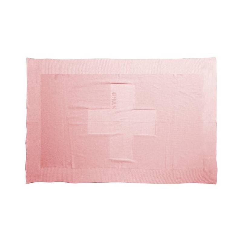 Foto van Stapelgoed plaid cross roads - roze - 100x150 cm