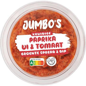 Foto van Jumbo'ss kruidige paprika ui & tomaat groente spread & dip 150 g