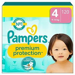 Foto van Pampers - premium protection - maat 4 - megapack - 120 luiers - 9/14 kg