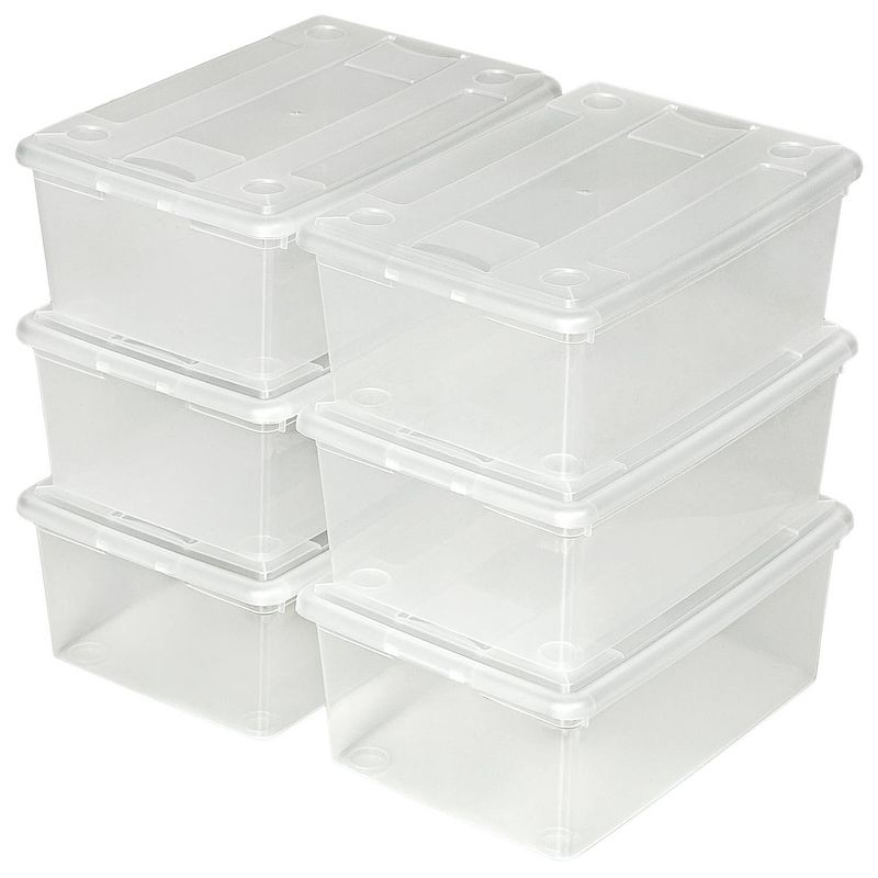 Foto van Tectake® - set van 6 transparante opbergdozen - 33 x 23 x 12 cm - 401685