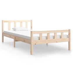 Foto van The living store bedframe grenenhout - klassiek - bedframe - 205.5 x 105.5 cm - onbehandeld