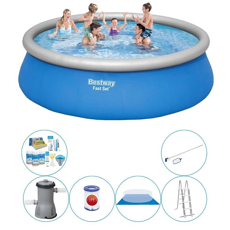 Foto van Bestway fast set rond 457x84 cm - 7-delig - zwembad pakket