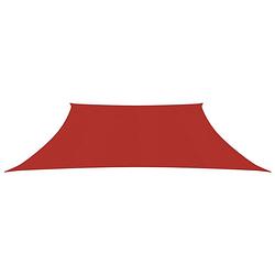 Foto van The living store hdpe schaduwdoek - rood - 3/4 x 3 m - trapezium