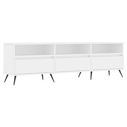 Foto van The living store tv-meubel 150x30x44-5 cm bewerkt hout wit - kast