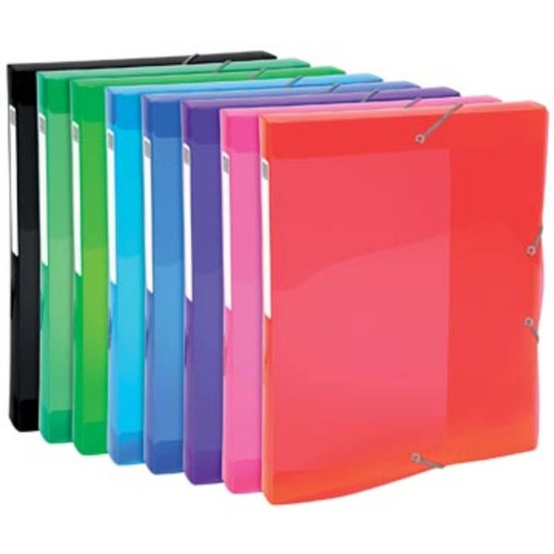 Foto van Exacompta iderama elastobox, uit pp, rug van 2,5 cm, geassorteerde kleuren