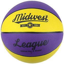 Foto van Midwest basketball league rubber geel/paars maat 5