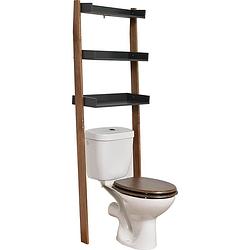 Foto van 4goodz toiletombouw acacia met 3 schappen 60x22,5x166,5cm - bruin