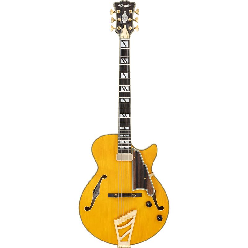 Foto van D'sangelico excel ss soho amber semi-akoestische gitaar met gigbag