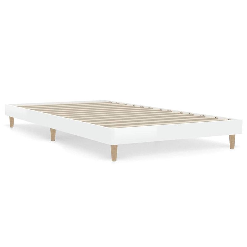 Foto van Vidaxl bedframe bewerkt hout hoogglans wit 90x190 cm