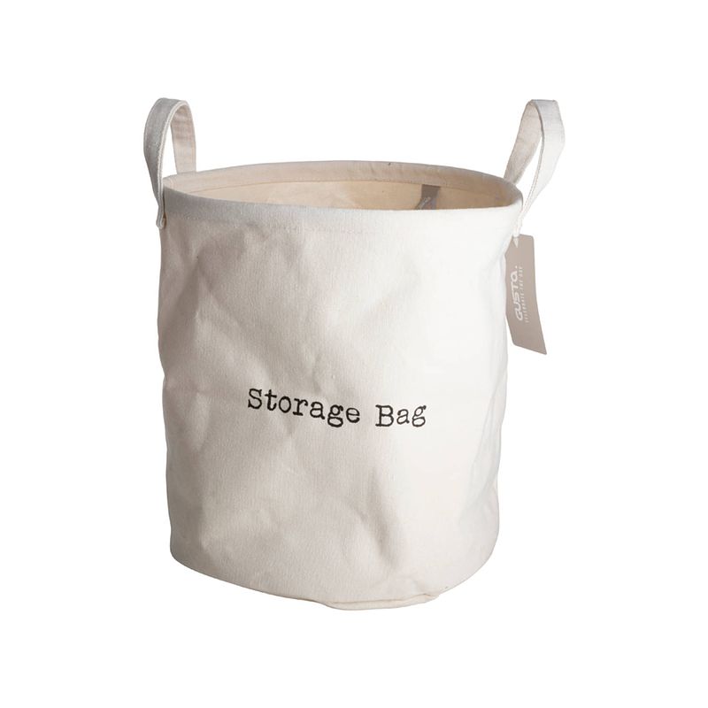 Foto van Gusta storage bag ø30x32 cm wit