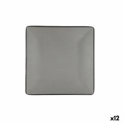 Foto van Eetbord bidasoa gio grijs plastic 21,5 x 21,5 cm (12 stuks)