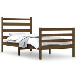 Foto van The living store bedframe klassiek grenenhout - 205.5 x 106 x 100 cm - honingbruin