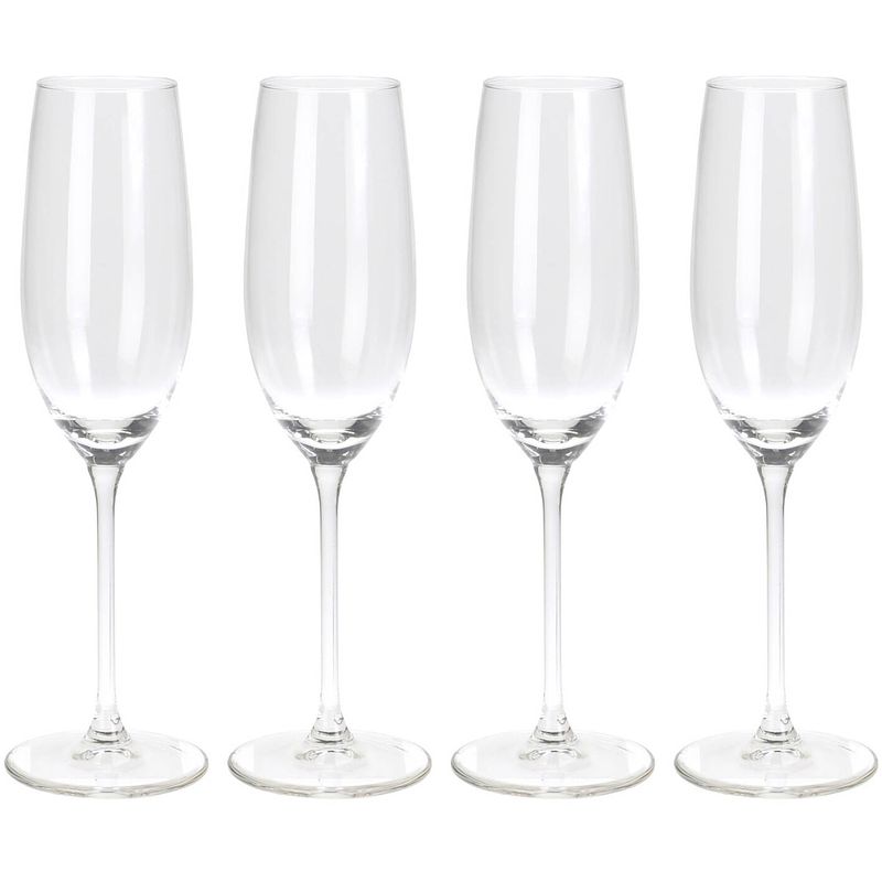 Foto van Champagneglazen - 4x - transparant - glas - 210 ml - proseccoglazen - champagneglazen