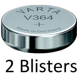 Foto van 2 stuks (2 blisters a 1 st) varta knoopcel batterij sr621 sw/sr60 sw/v364 1bl single-use zilver-oxide