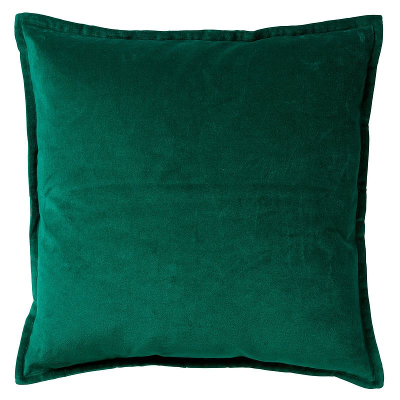 Foto van Dutch decor caith - kussenhoes velvet galapagos green 50x50 cm - groen - groen