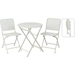 Foto van Relaxwonen - tuinset - bistroset - wit - tafel + 2 stoelen