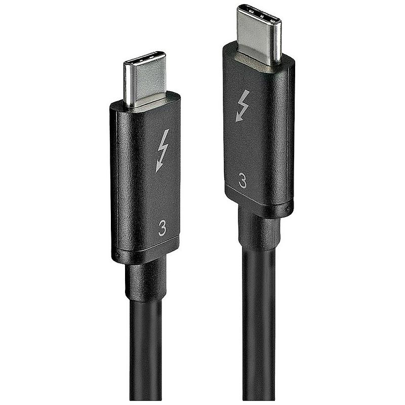 Foto van Lindy usb-kabel usb 3.2 gen1 (usb 3.0 / usb 3.1 gen1) usb-c® stekker, usb-c® stekker 0.5 m zwart 41555