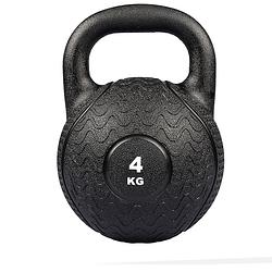 Foto van Matchu sports kettlebell - heavy duty 4 kg - zwart - rubber
