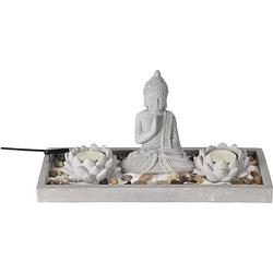 Foto van Boeddha zen tuintje set 29,5x12x7cm