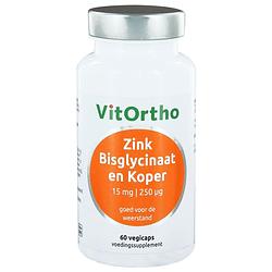 Foto van Vitortho zink bisglycinaat en koper capsules 60st