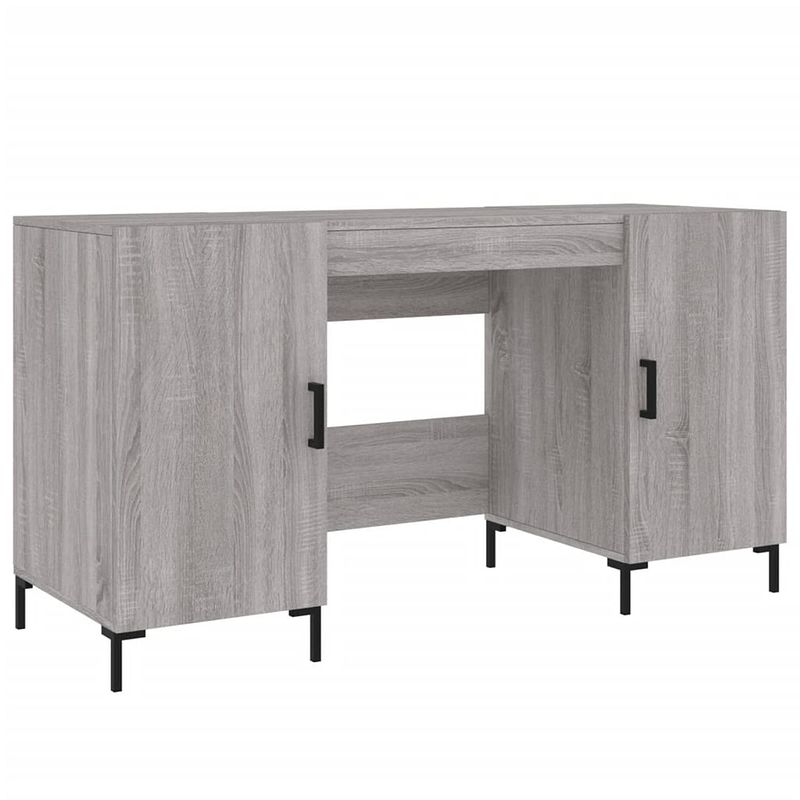 Foto van Vidaxl bureau 140x50x75 cm bewerkt hout grijs sonoma eikenkleurig