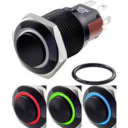 Foto van Tru components tc-7495088 tc-gq16-kh-11e/j/41rgb/12v/a vandalismebestendige drukschakelaar 48 v/dc 2 a 1x uit/(aan) moment rood, groen, blauw, rgb ip65 1