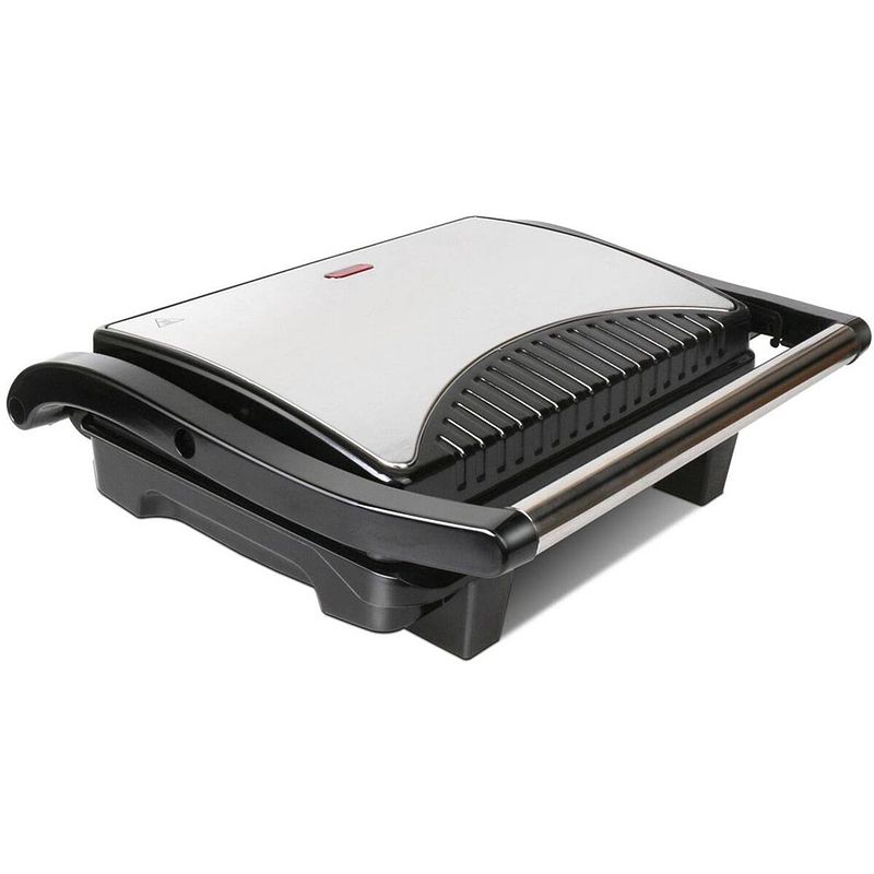 Foto van Contactgrill - tosti apparaat - tosti ijzer - aigi heron - cool touch - rvs - zwart/zilver