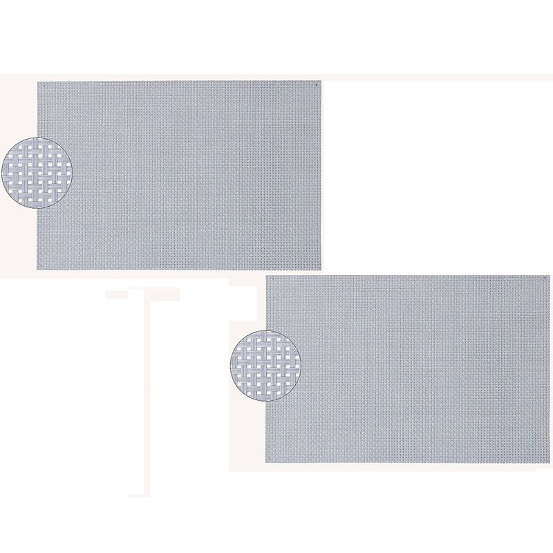 Foto van 2x rechthoekige placemats grijs/lila paars kunststof 45 x 30 cm - placemats