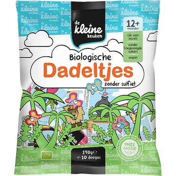 Foto van De kleine keuken biologische dadeltjes 12+ maanden 140g bij jumbo