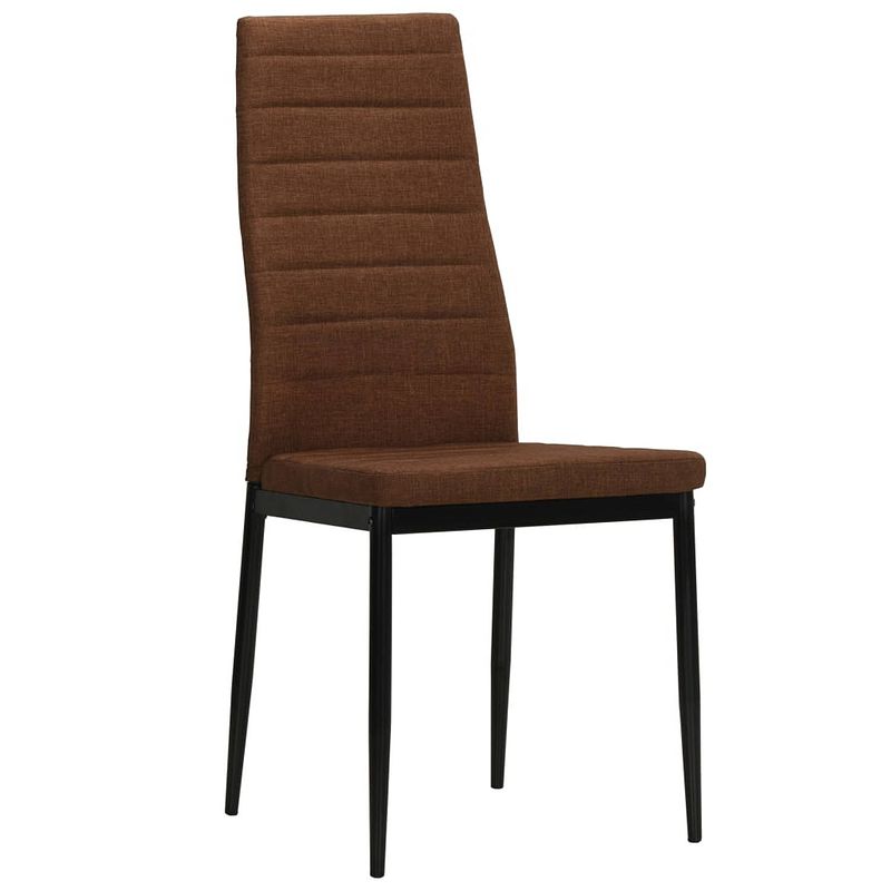 Foto van The living store eetkamerstoelen - set van 4 - bruin - 43x44x96cm - polyester