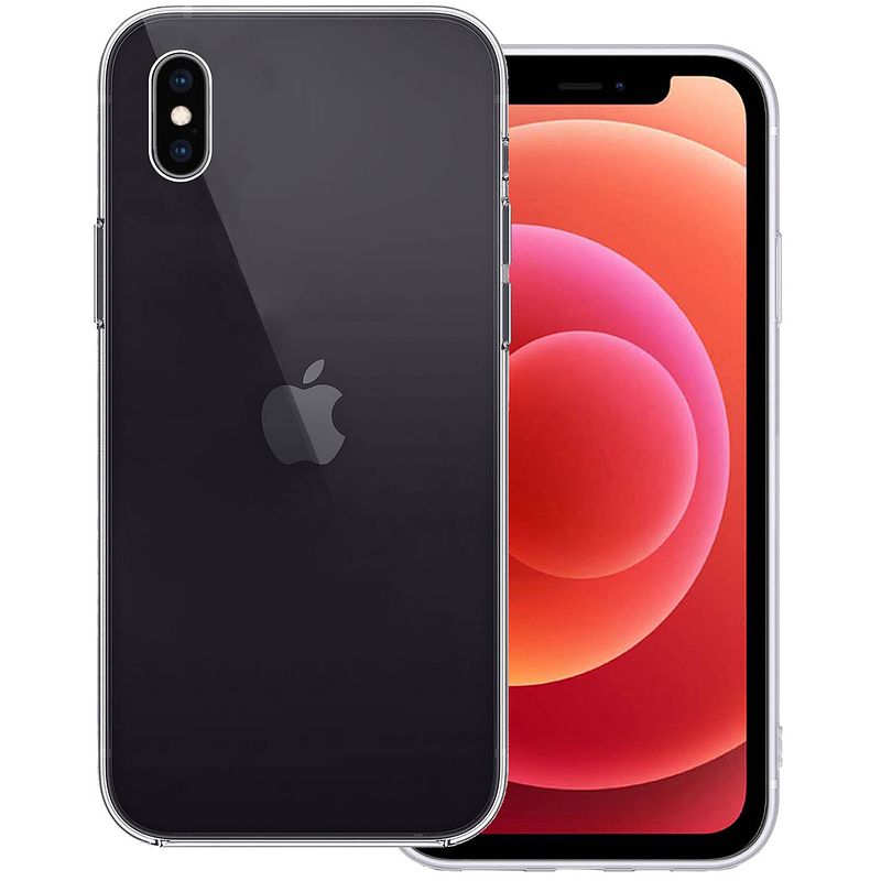 Foto van Basey hoes voor iphone xs hoesje siliconen back cover case - hoes voor iphone xs hoes silicone case hoesje - transparant