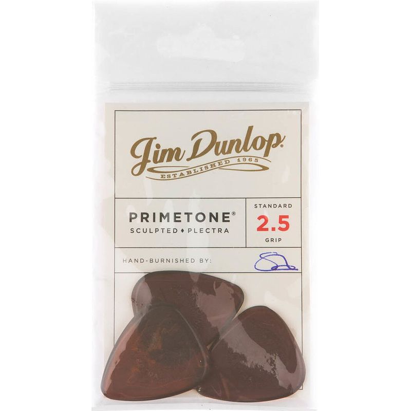 Foto van Dunlop primetone standard grip pick 2.50mm plectrumset (12 stuks)