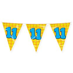 Foto van Paperdreams verjaardag 11 jaar thema vlaggetjes - feestversiering - 10m - folie - dubbelzijdig - vlaggenlijnen
