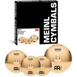Foto van Meinl cs-cs1 classics custom brilliant complete cymbal set bekkenset 14-18-20