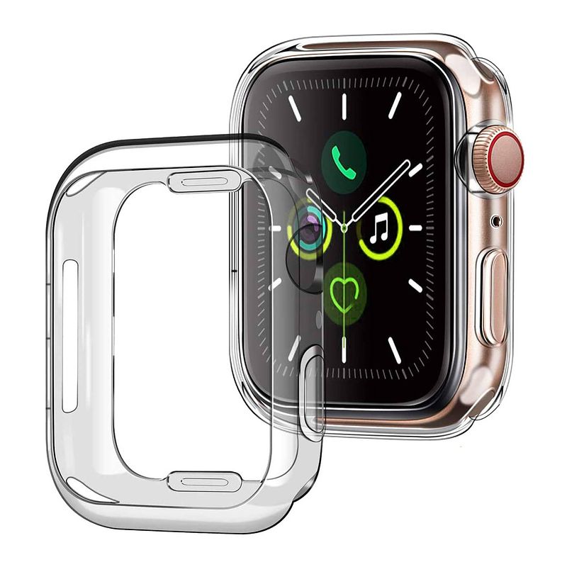 Foto van Basey apple watch 5 (44 mm) screen protector beschermglas tempered glass - transparant