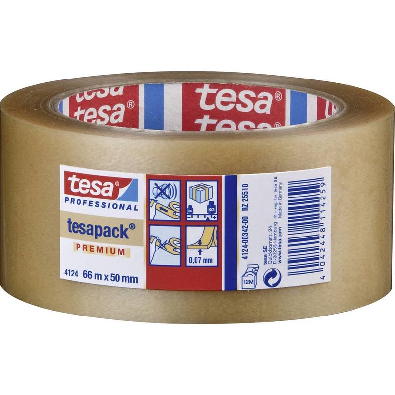 Foto van Tesa 04124-00020-00 verpakkingstape tesapack 4124 transparant (l x b) 66 m x 50 mm 1 stuk(s)